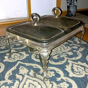 Antique silver serving dishes